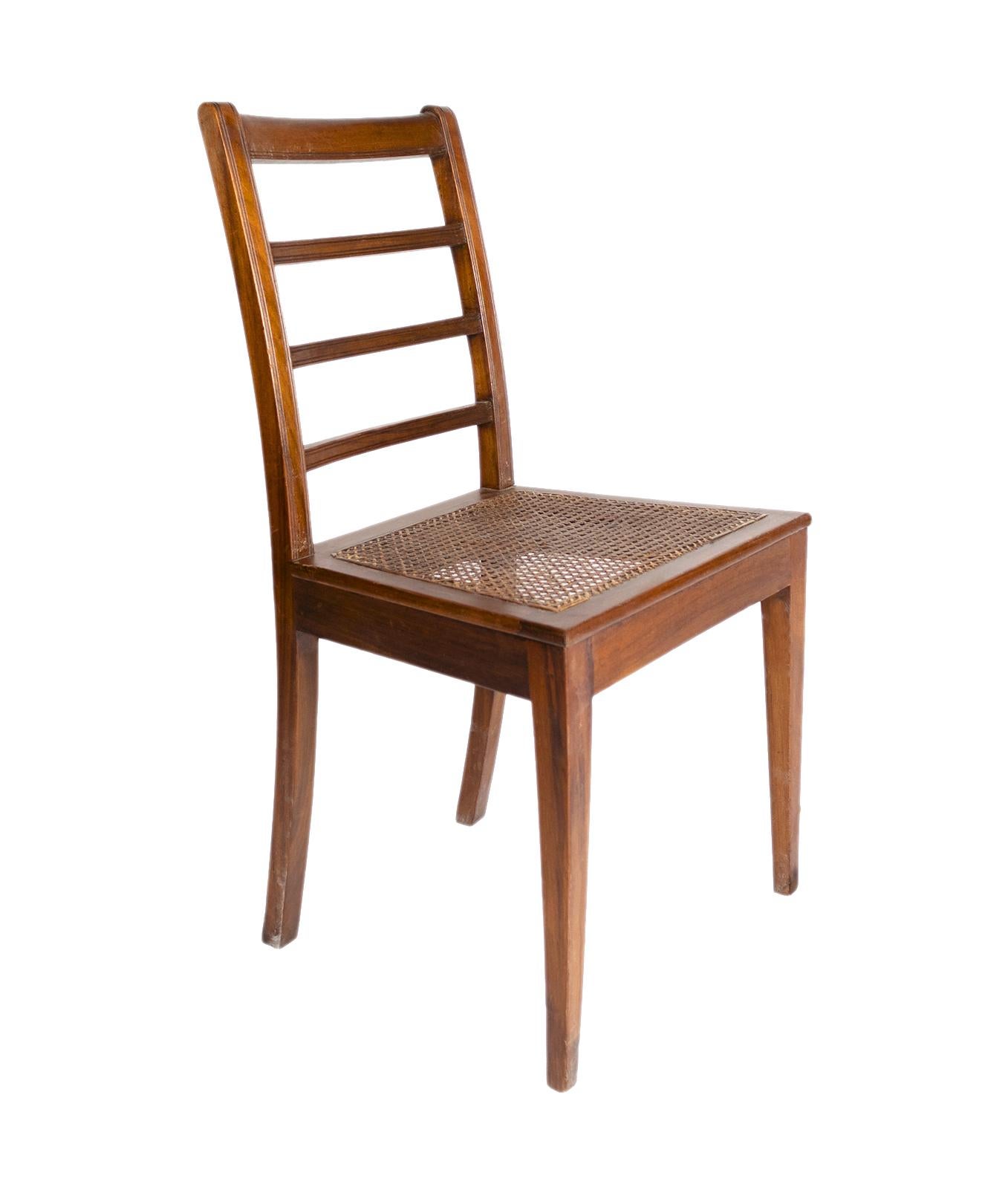 A lovingly maintained chair with full natural straw upholstery and linear inlay detail, recently inspected by a carpenter. Excellent condition.
Dimensions: Height 89 cm Length 50 cm Seat height 45.5 cm 