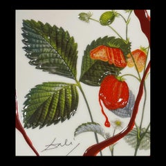 Strawberries Heart Signed by Dali Large Dish Limited Edition Limoges