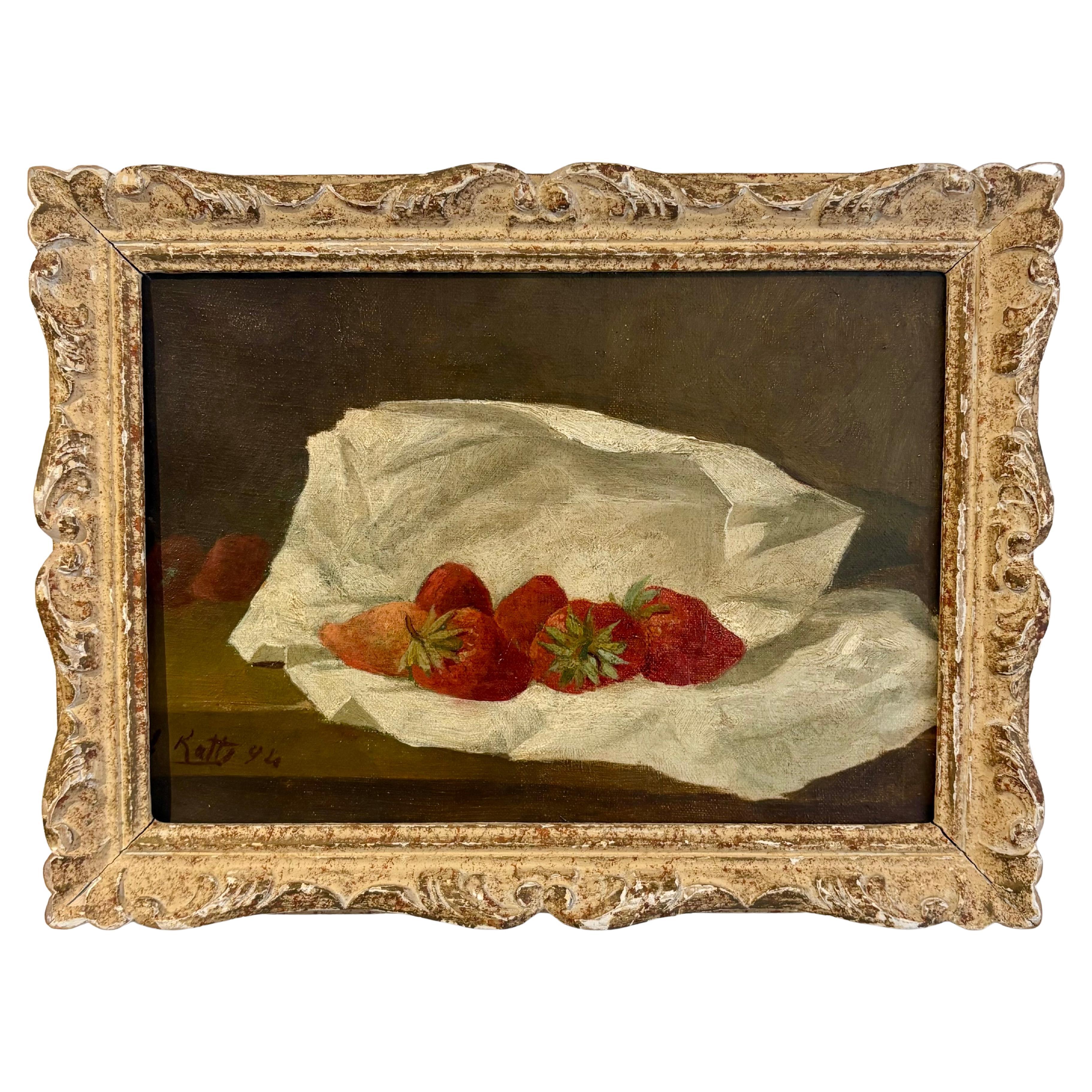 
Strawberries
 Oil on canvas , signed and dated 1894