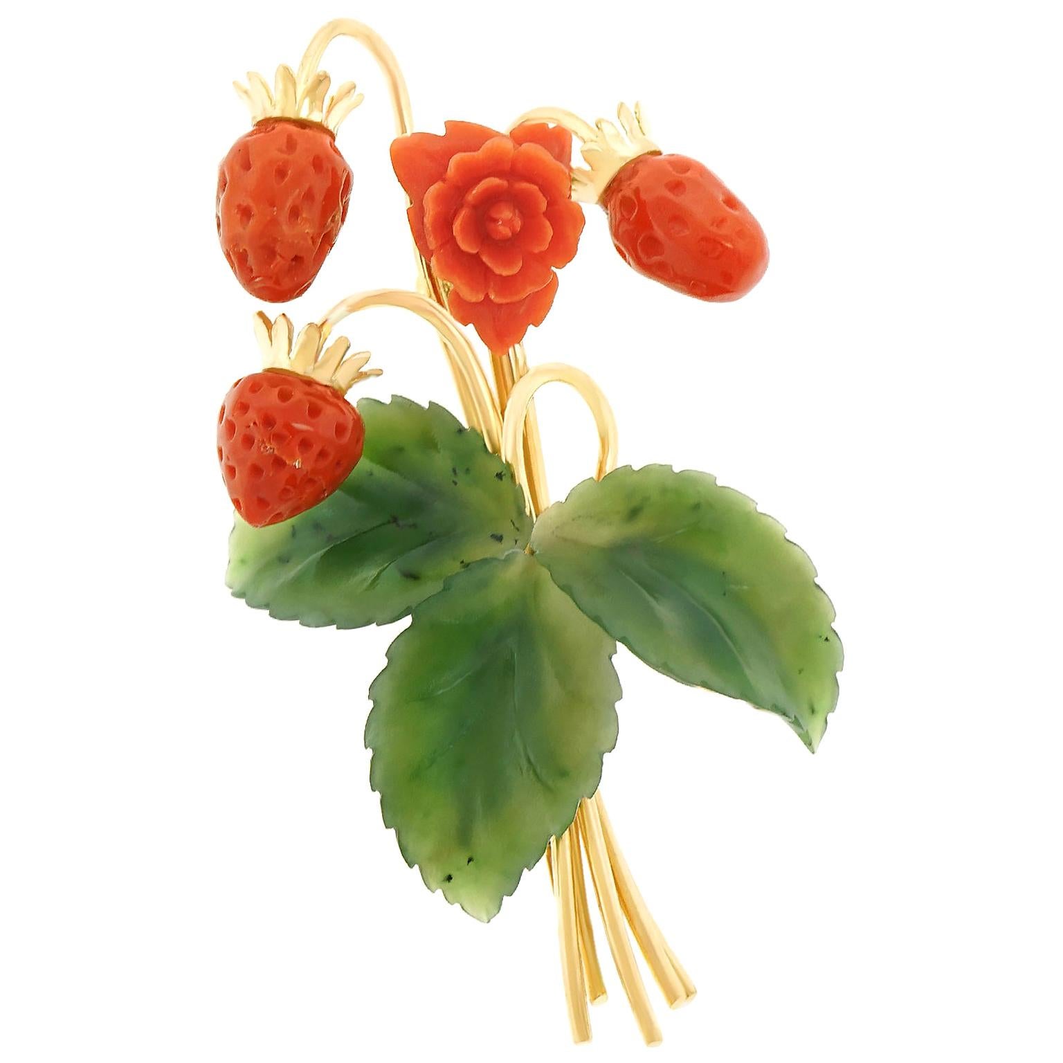 Erdbeer-Brosche