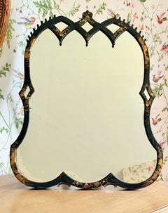 Strawberry Hill Style Chinoiserie Japanned Vanity Mirror