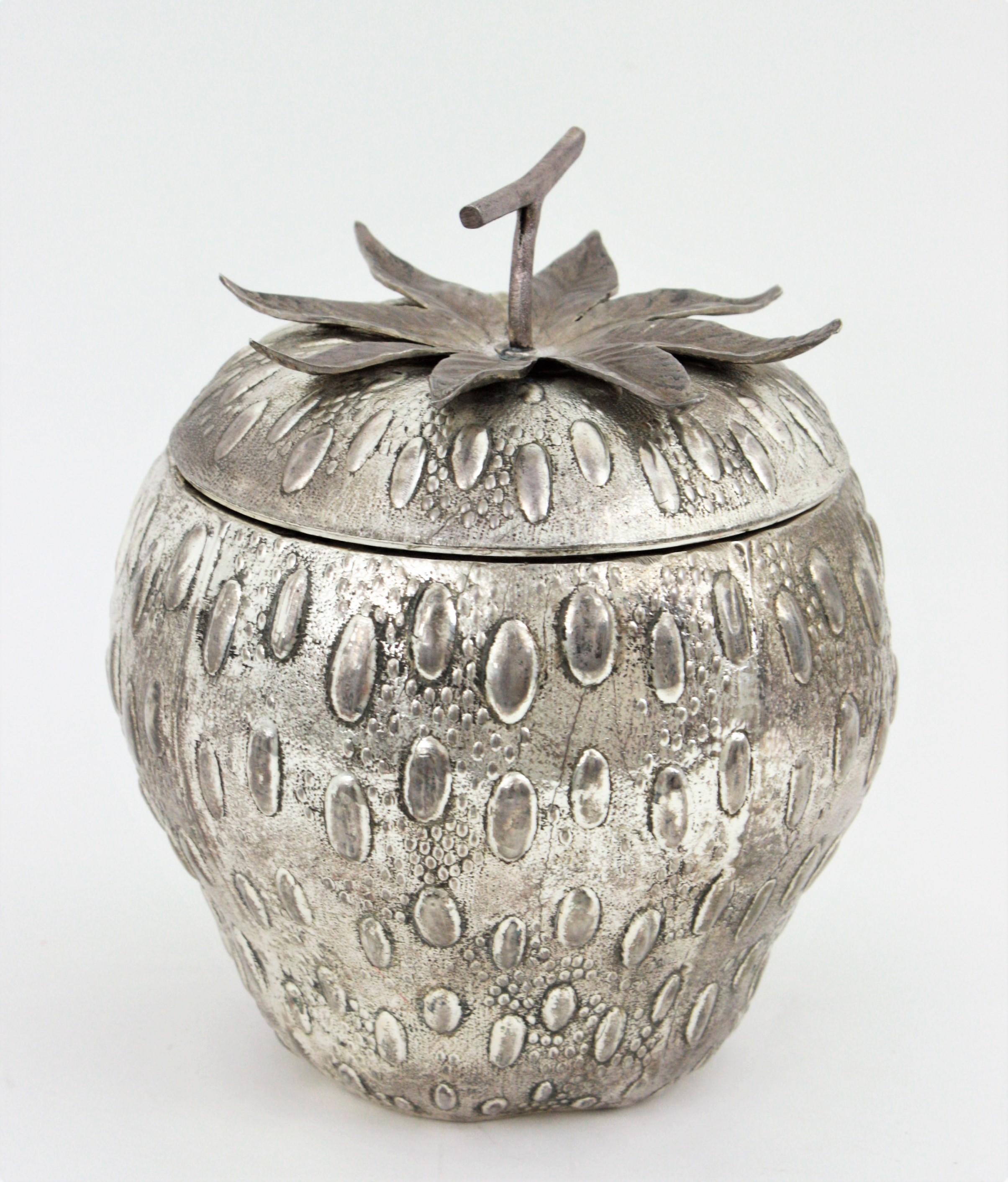 Cast Strawberry Ice Bucket Wine Cooler by Mauro Manetti, Italy, 1960s
