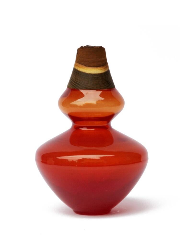 Strawberry Inanna stacking vessel, Pia Wüstenberg
Dimensions: D 14.5 x H 22
Materials: glass, wood
Available in other colors.

Inanna is an ancient Mesopotamian goddess associated with love, beauty, justice and political power. A strong symbol