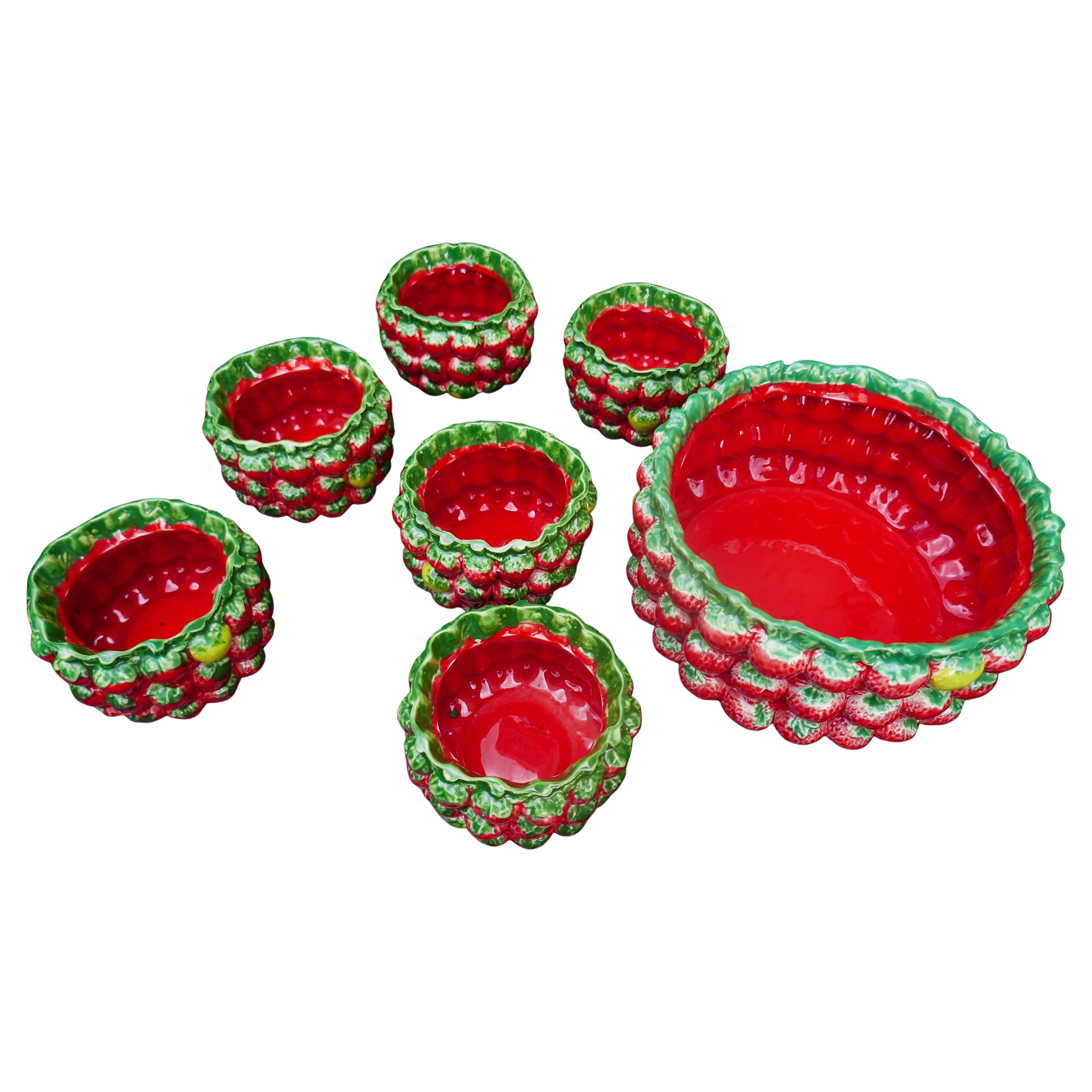 Other Strawberry-shaped ceramic or majolica serving set -          Raymor Bitossi For Sale