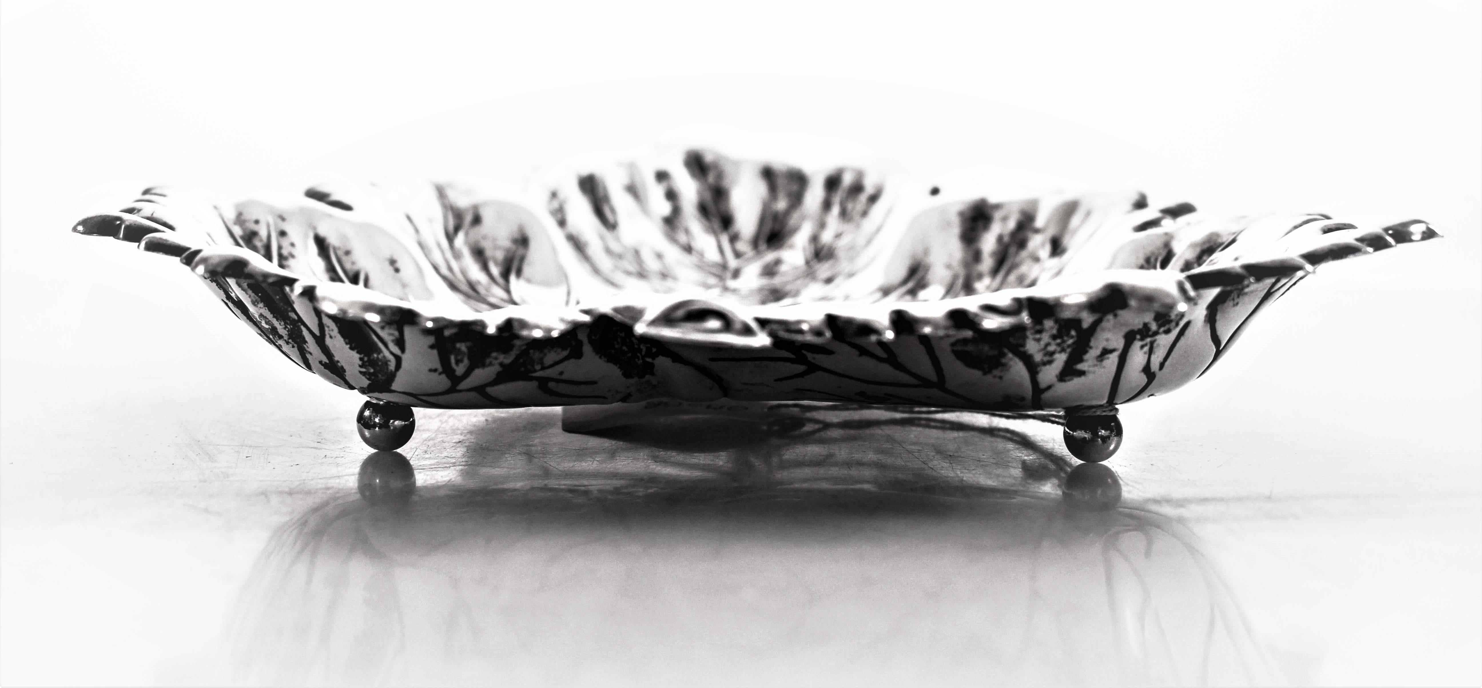 Mid-20th Century Strawberry Sterling Dish