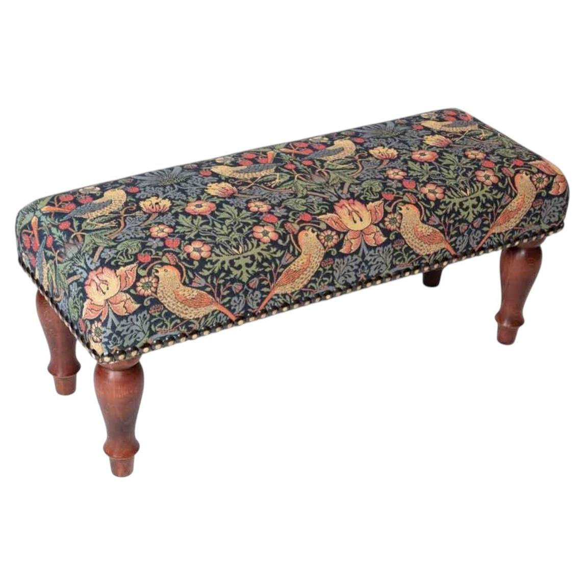 Strawberry Thief Classic Upholstered Stool For Sale