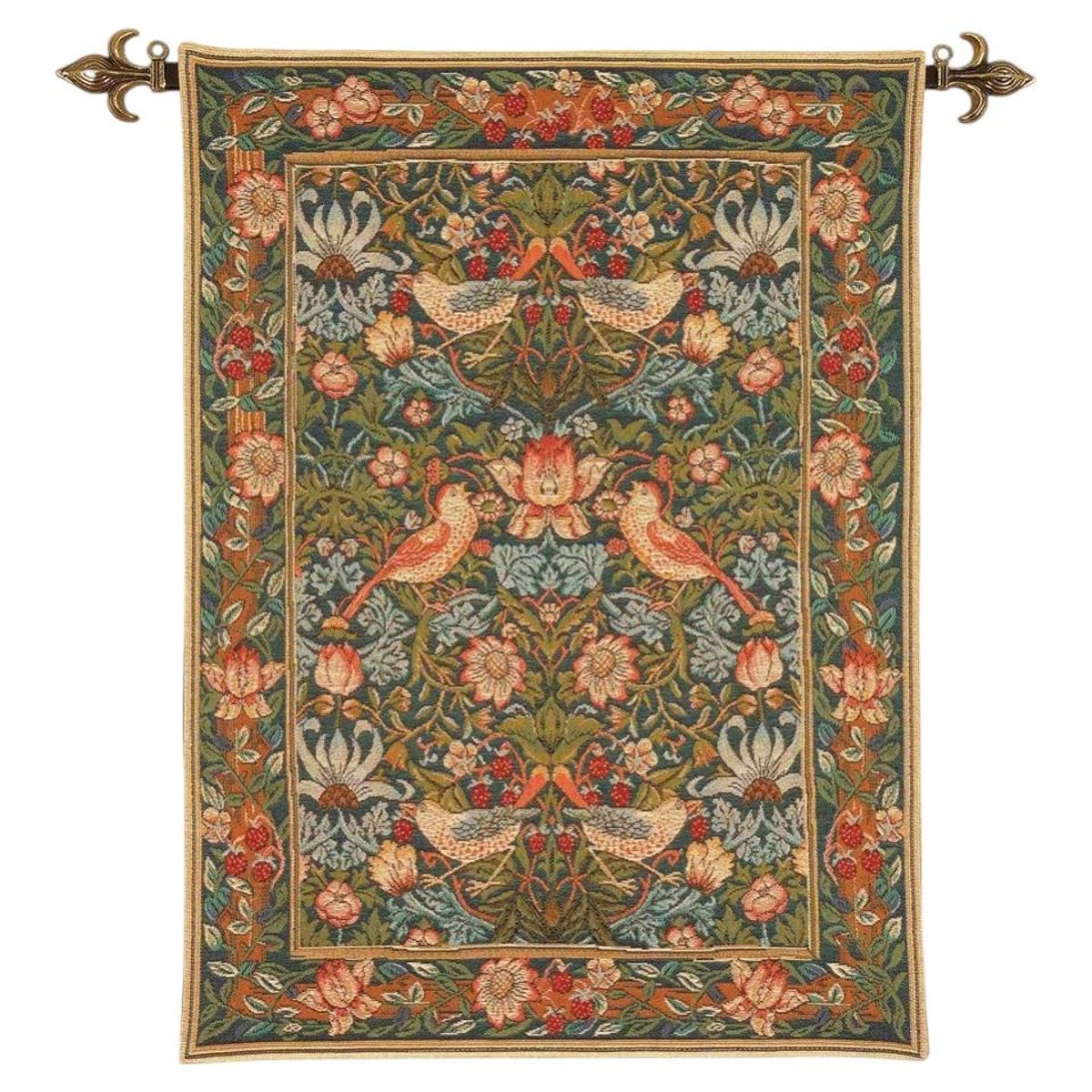 Strawberry Thief Loom Woven Tapestry - 2'2" x 1'8"