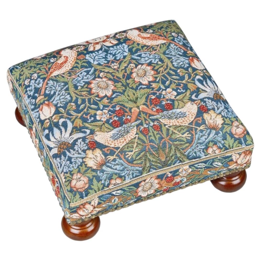 Strawberry Thief Tapestry Footstool For Sale