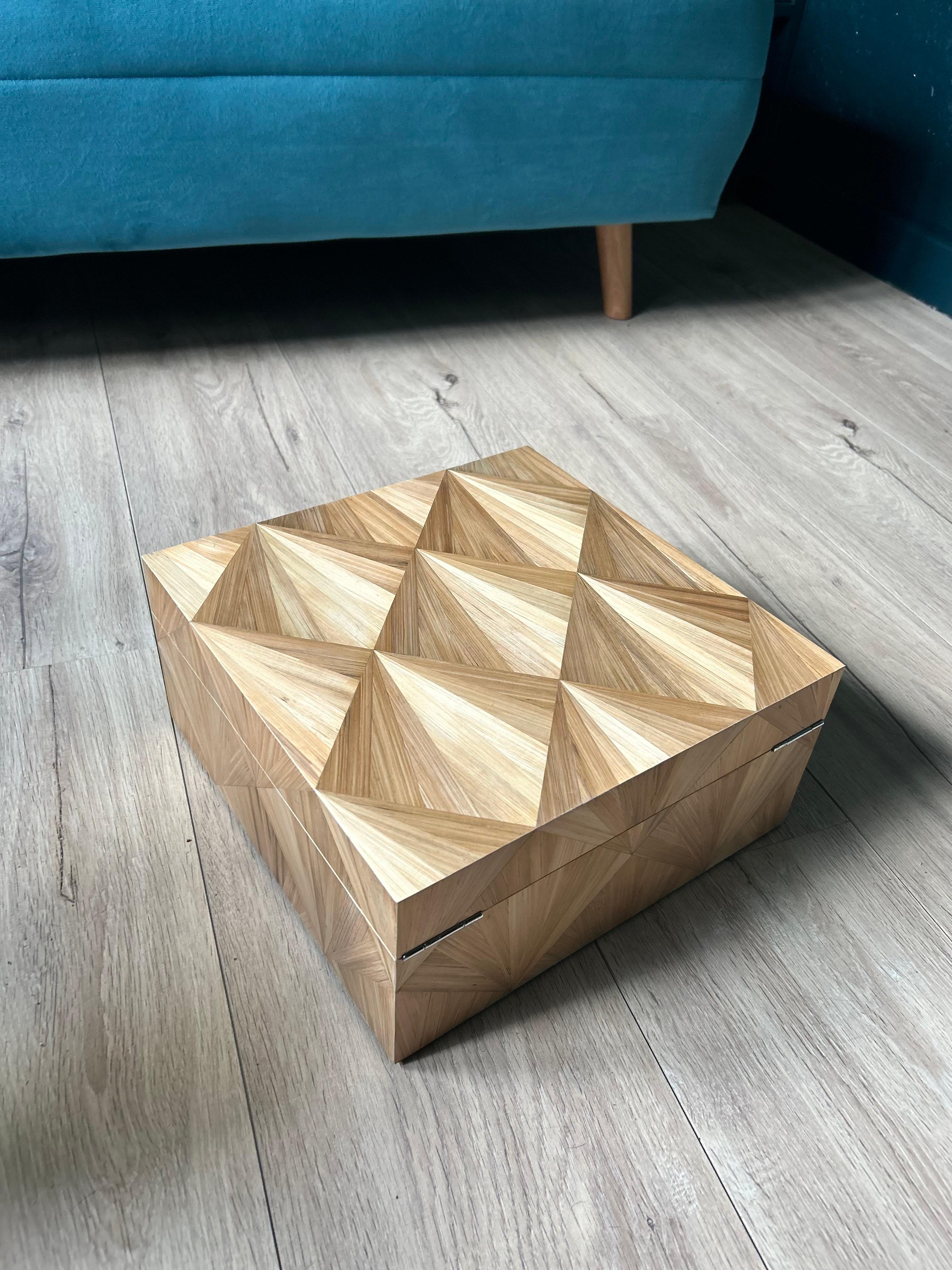 Contemporary StrawMarquetry Humidor For Sale