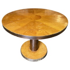 Table basse ronde profilée bicolore