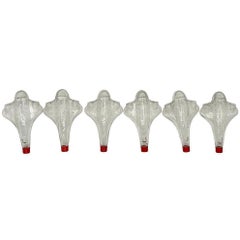 Streamline Art Deco Airplane Glass & Bakelite Perfume Bottles, Set of 6