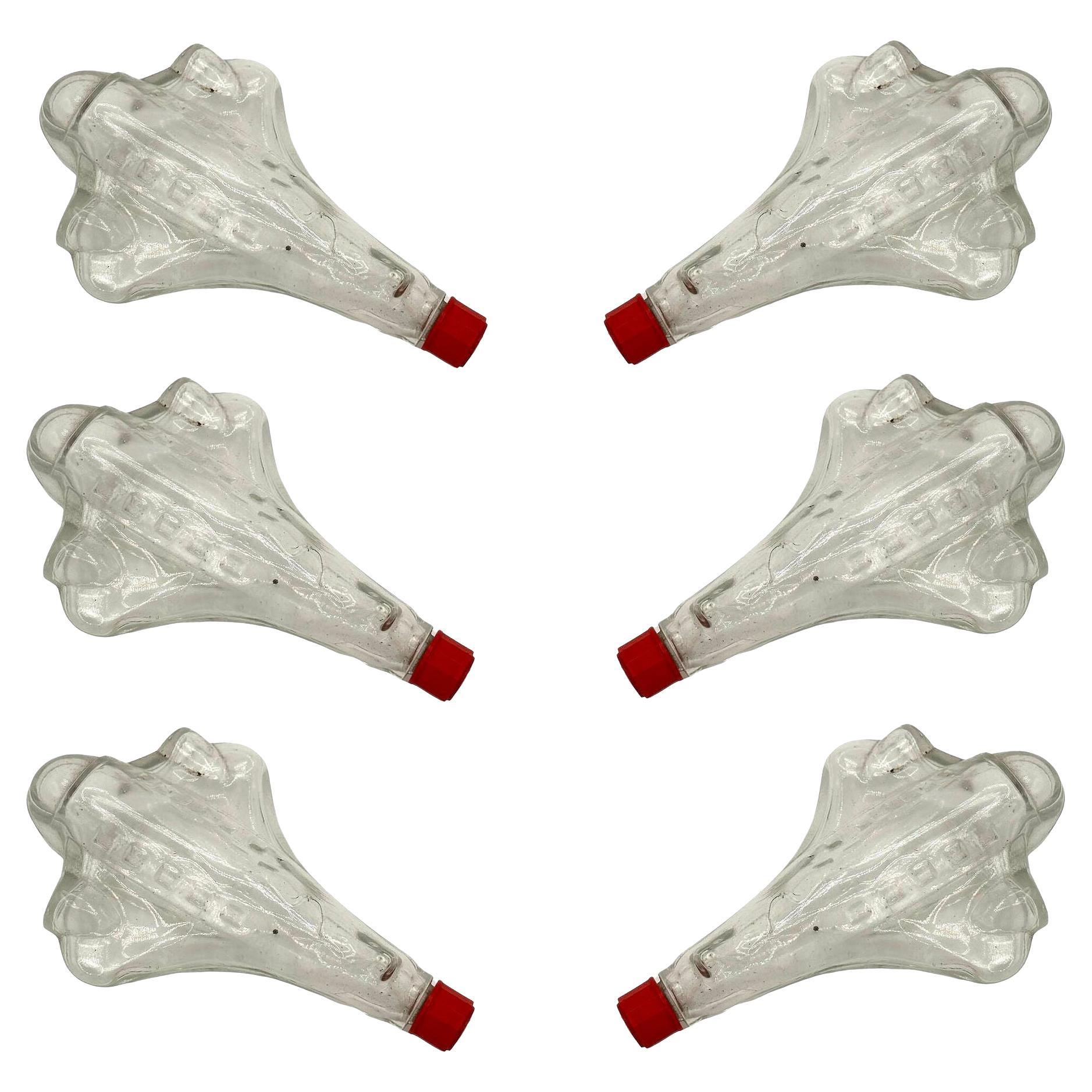Bottiglie di profumo in vetro e bachelite Streamline Art Deco Airplane, set di 6 pezzi in vendita