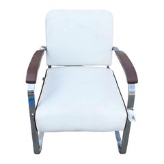 Streamline Art Deco Chrome Tubular Speed Lounge Club Chair, Lloyd Manufacturing