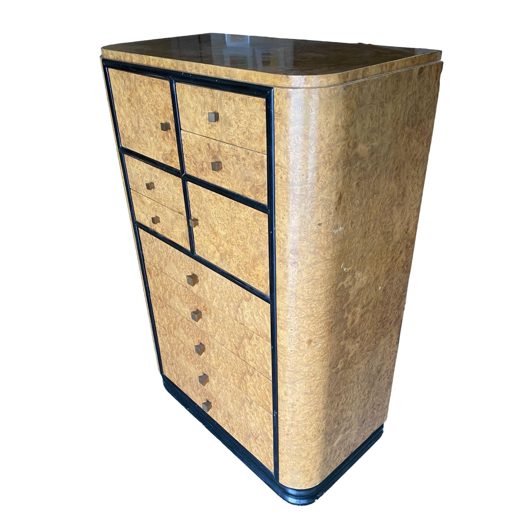 Streamline Art Deco Dresser & Vanity Bedroom Set by Donald Deskey for Widdicombe In Excellent Condition For Sale In Van Nuys, CA