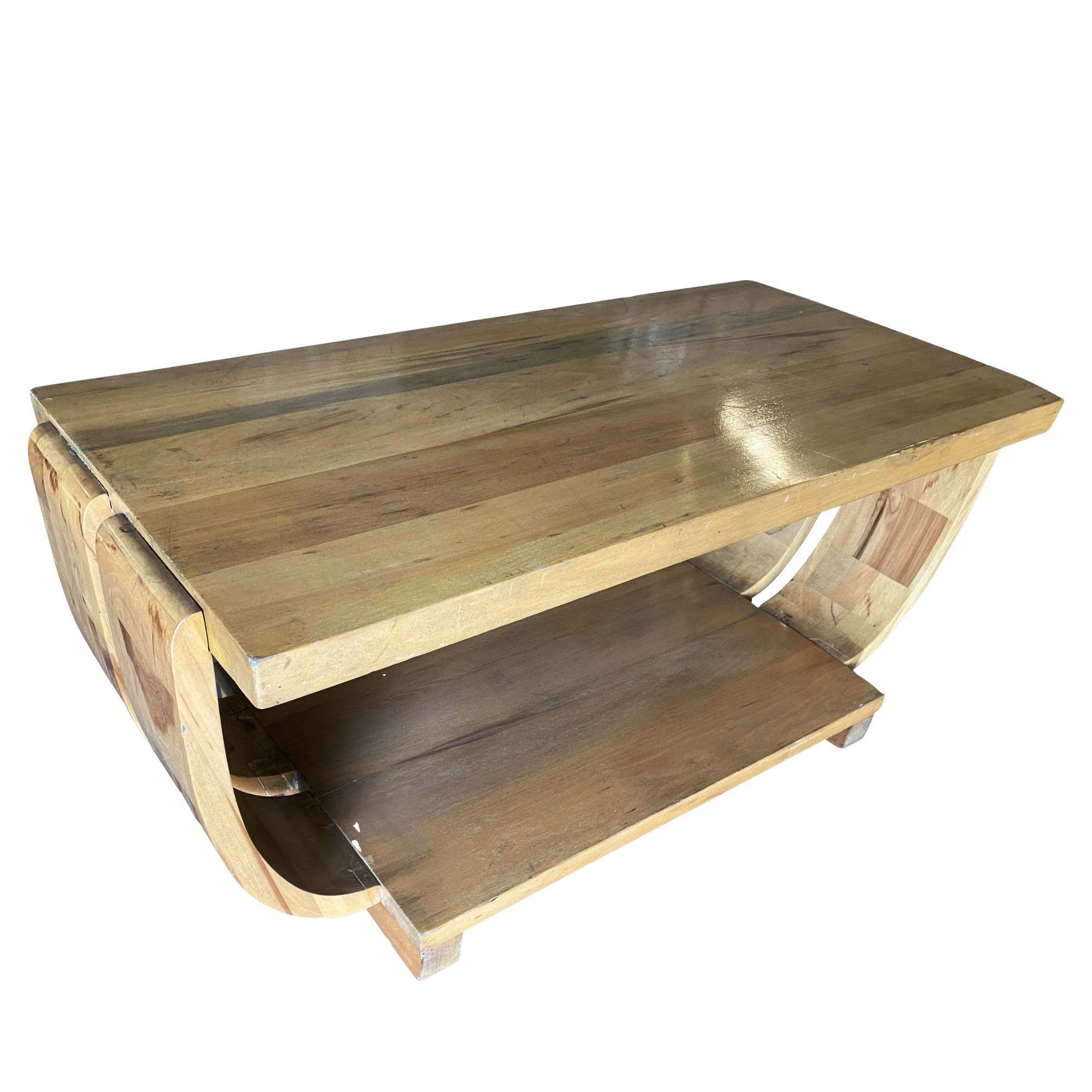 Table basse Art déco profilée en acajou naturel par Brown Saltman Excellent état - En vente à Van Nuys, CA