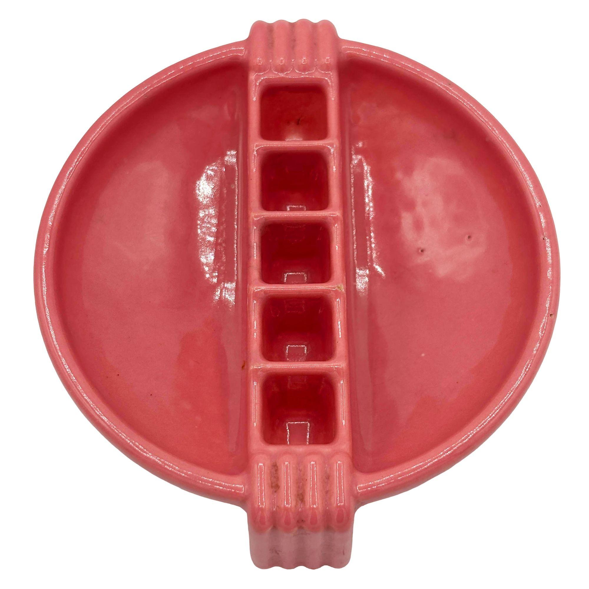 Américain Cendrier Streamline Art Deco Snuf A Rette Pink par National Porcelain Co en vente