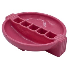 Streamline Art Deco Snuf A Rette Pink Ashtray by National Porcelain Co