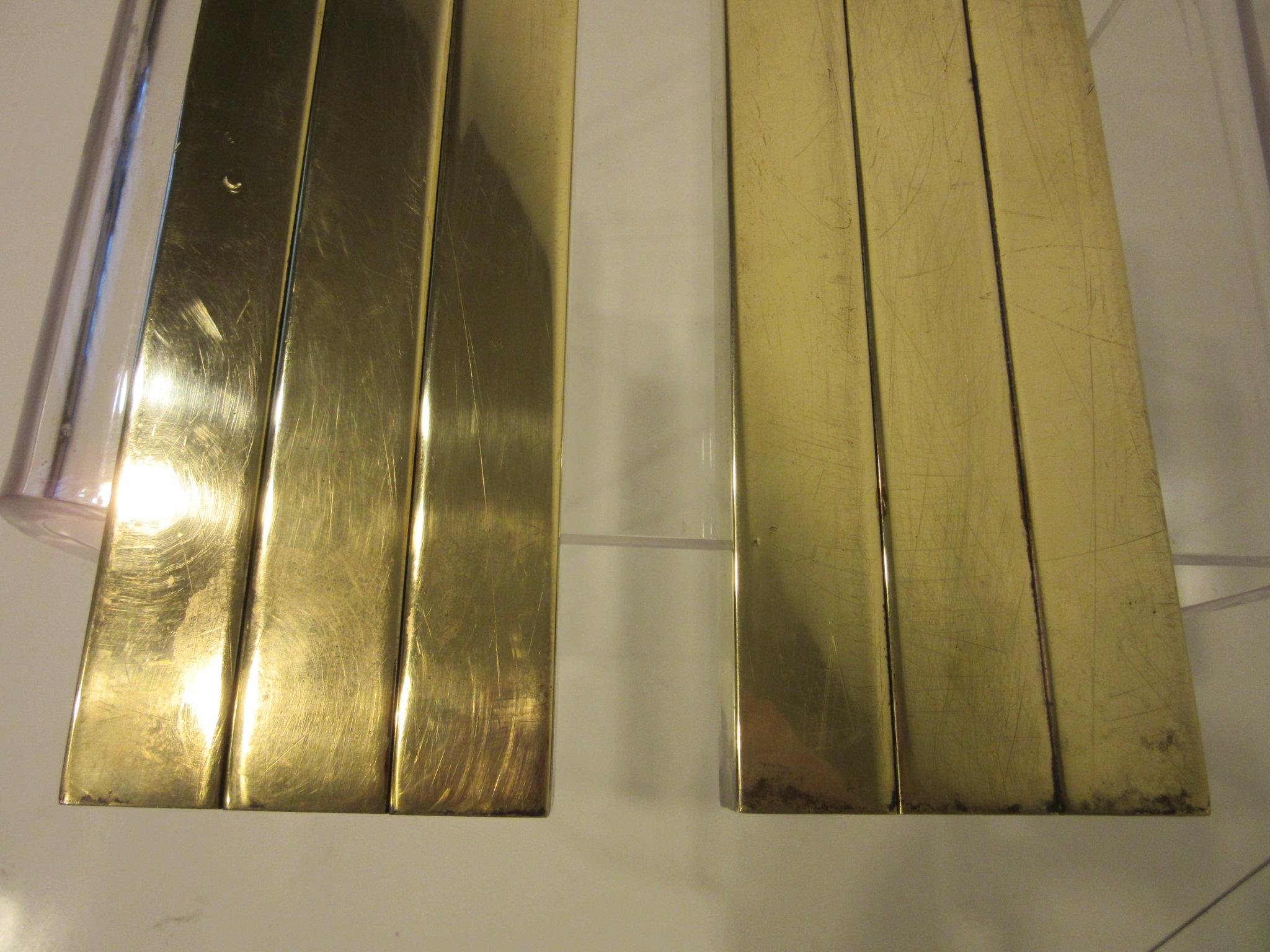 Streamline Art Deco Solid Brass Fireplace Andirons in the Style of Deskey 6