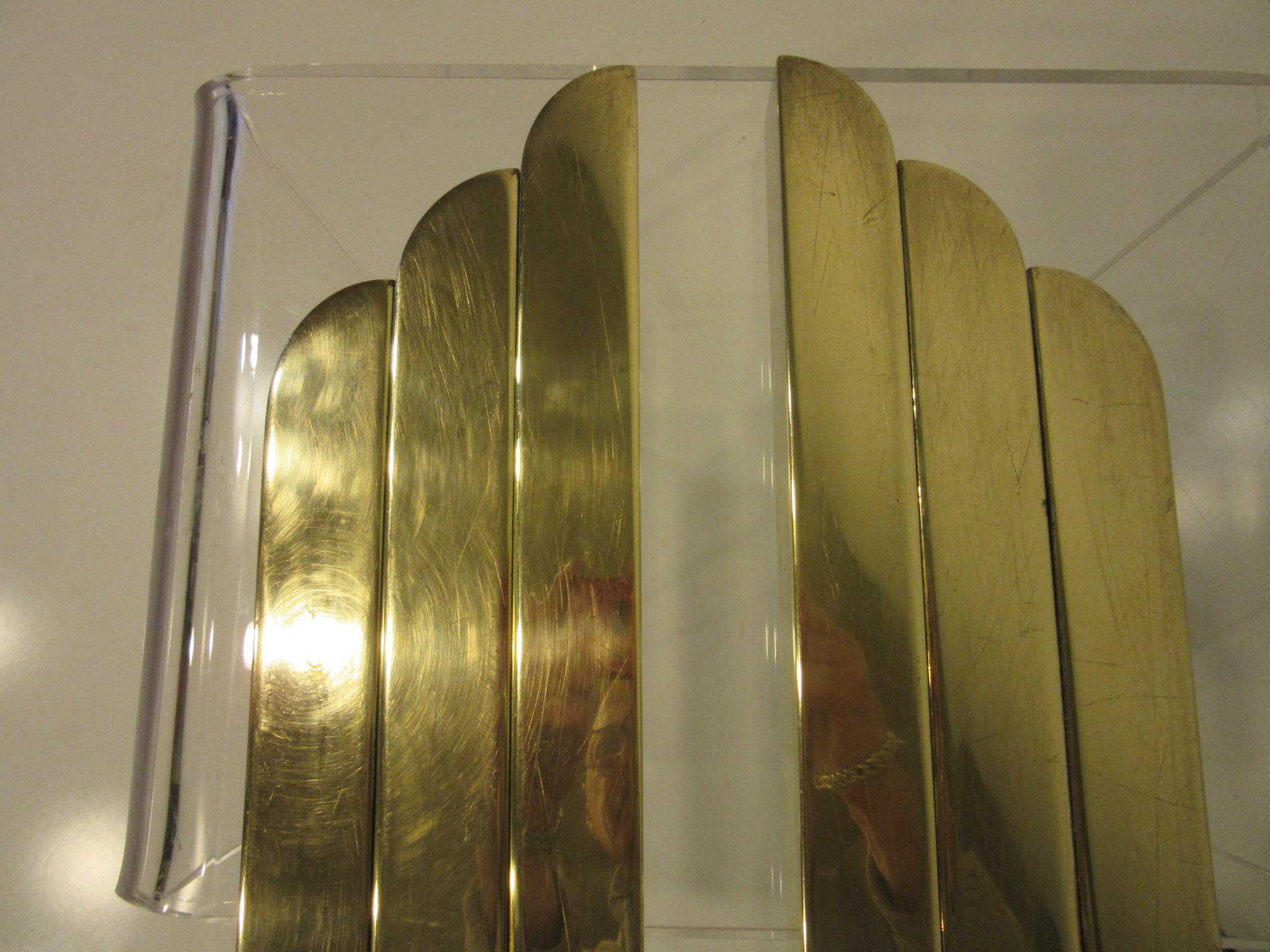 Streamline Art Deco Solid Brass Fireplace Andirons in the Style of Deskey 7