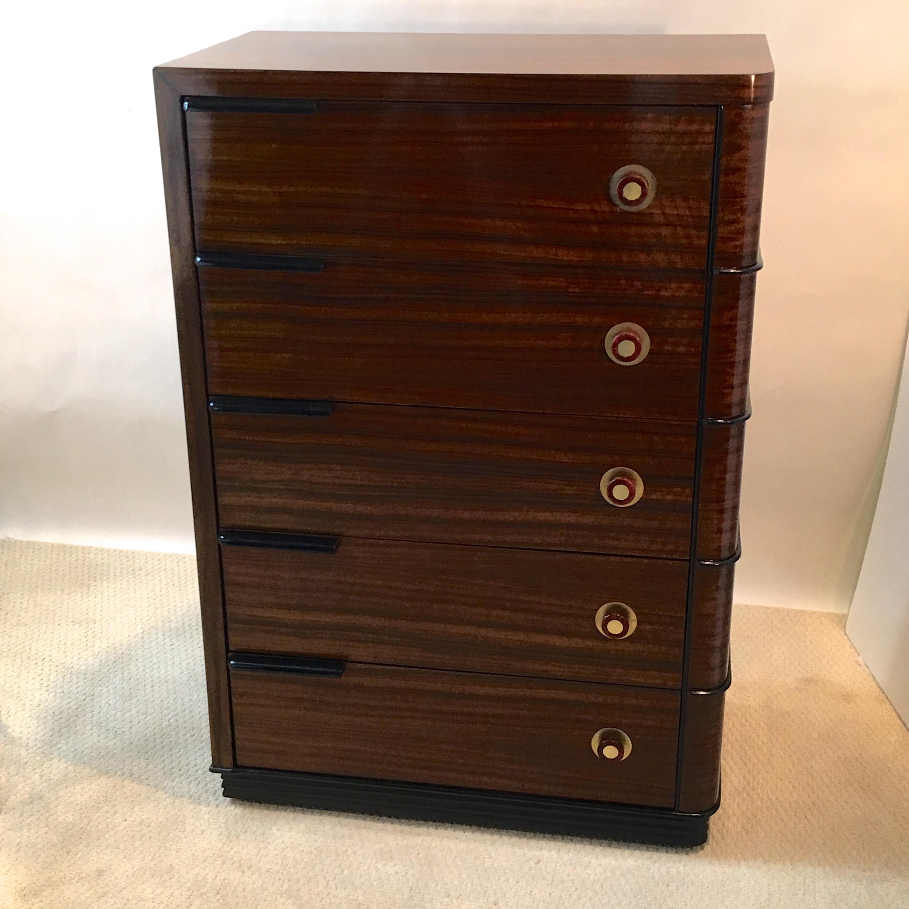 Streamline Art Deco Tall Chest of Drawers 2