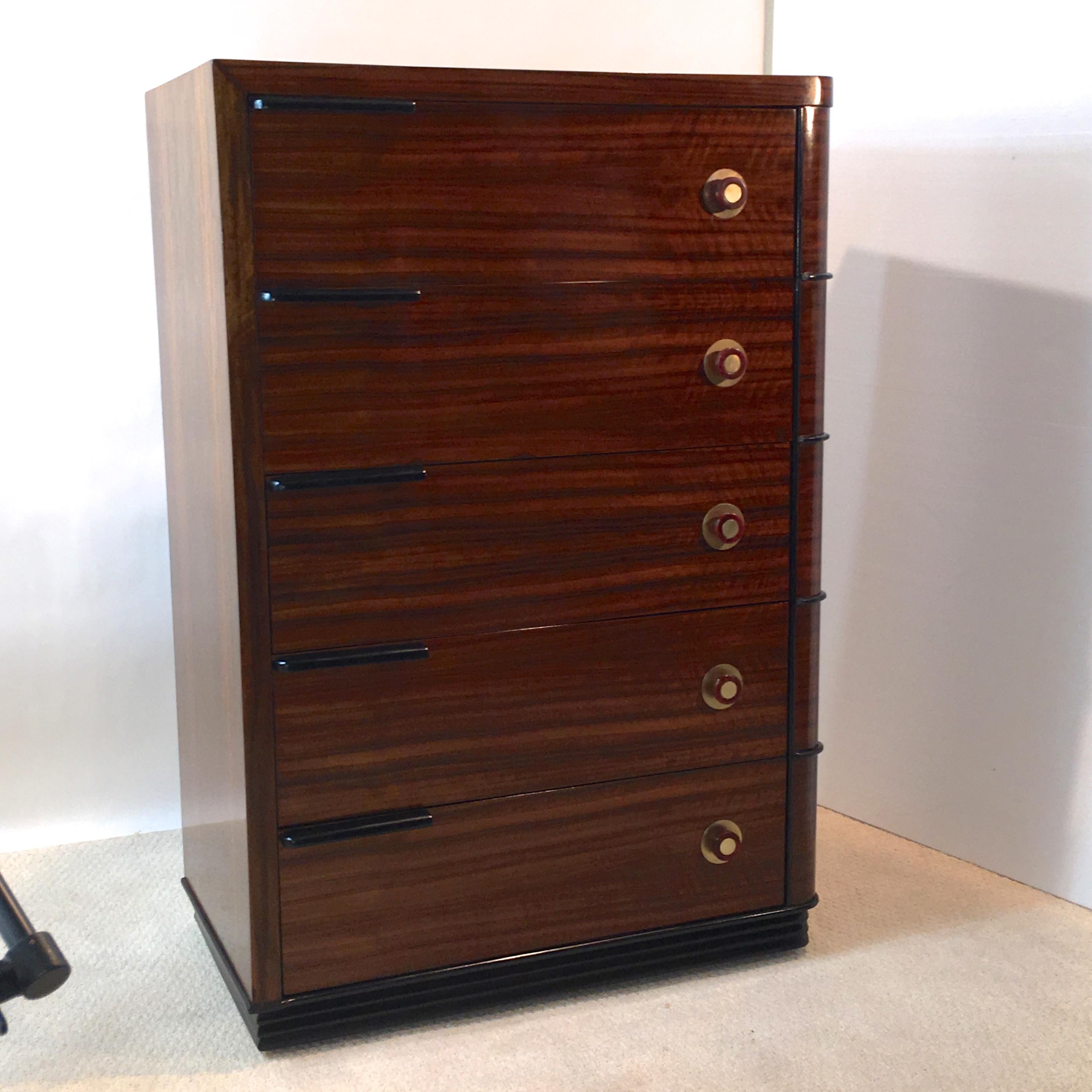 Streamline Art Deco Tall Chest of Drawers 3