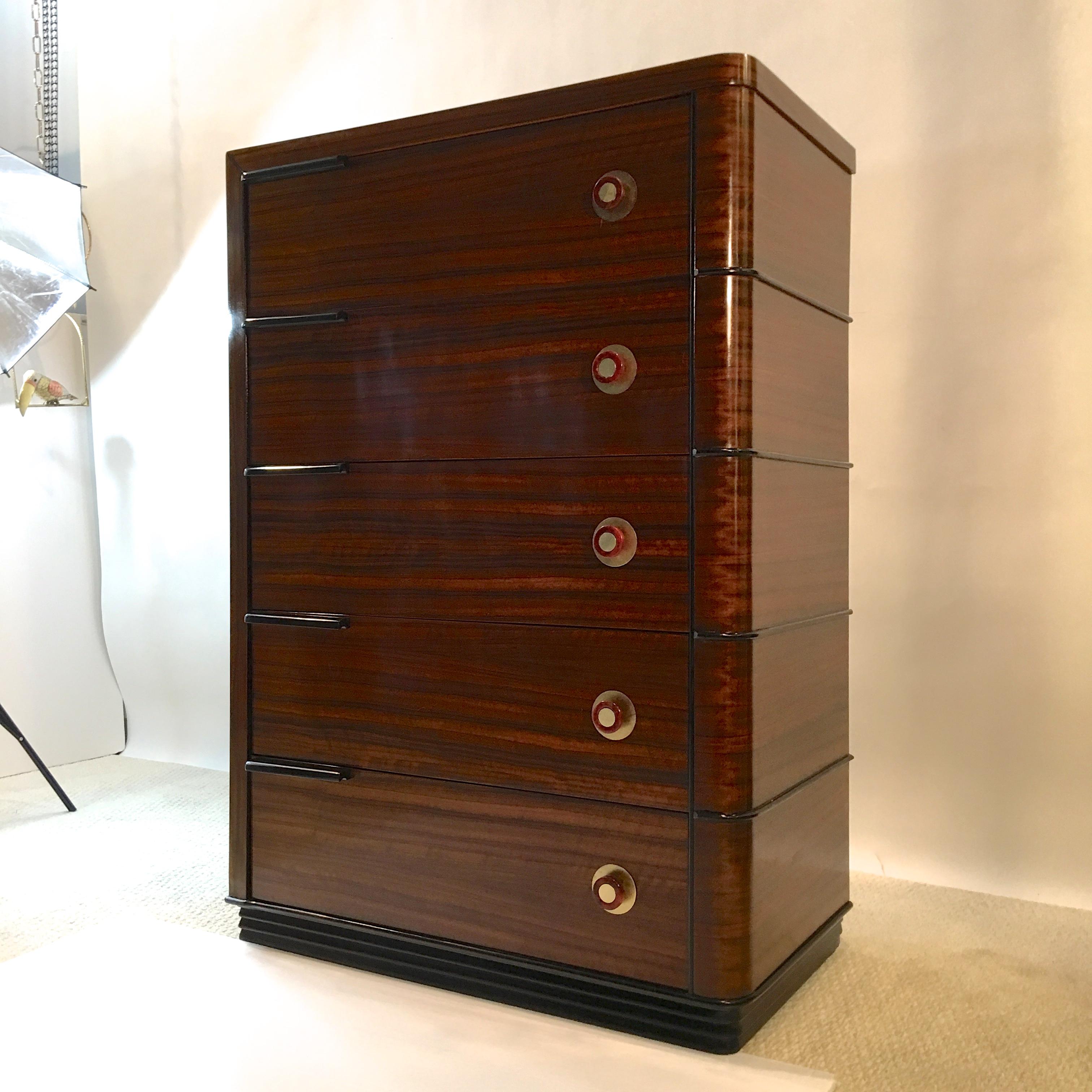 Streamline Art Deco Tall Chest of Drawers 6