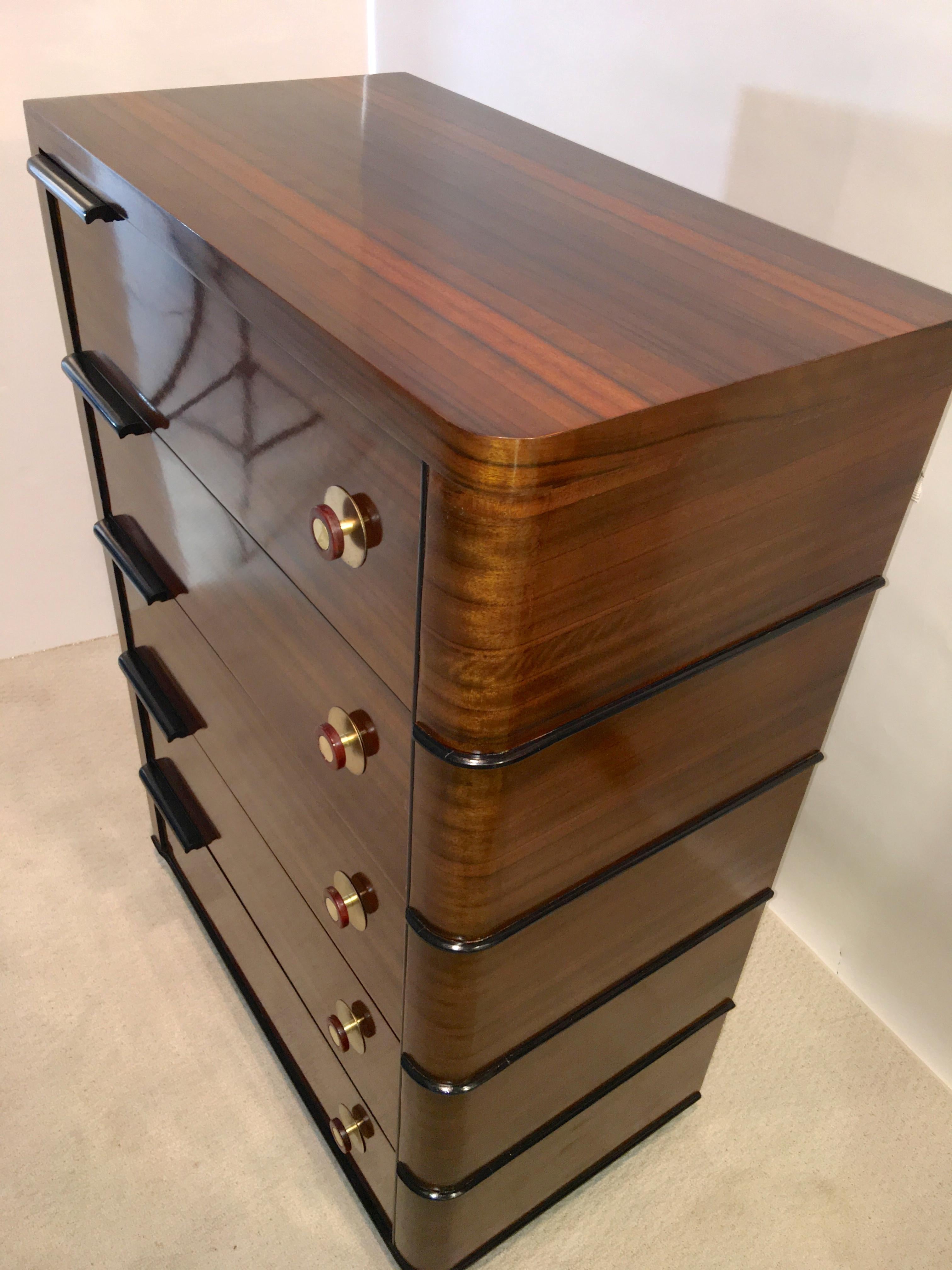 Streamline Art Deco Tall Chest of Drawers 9