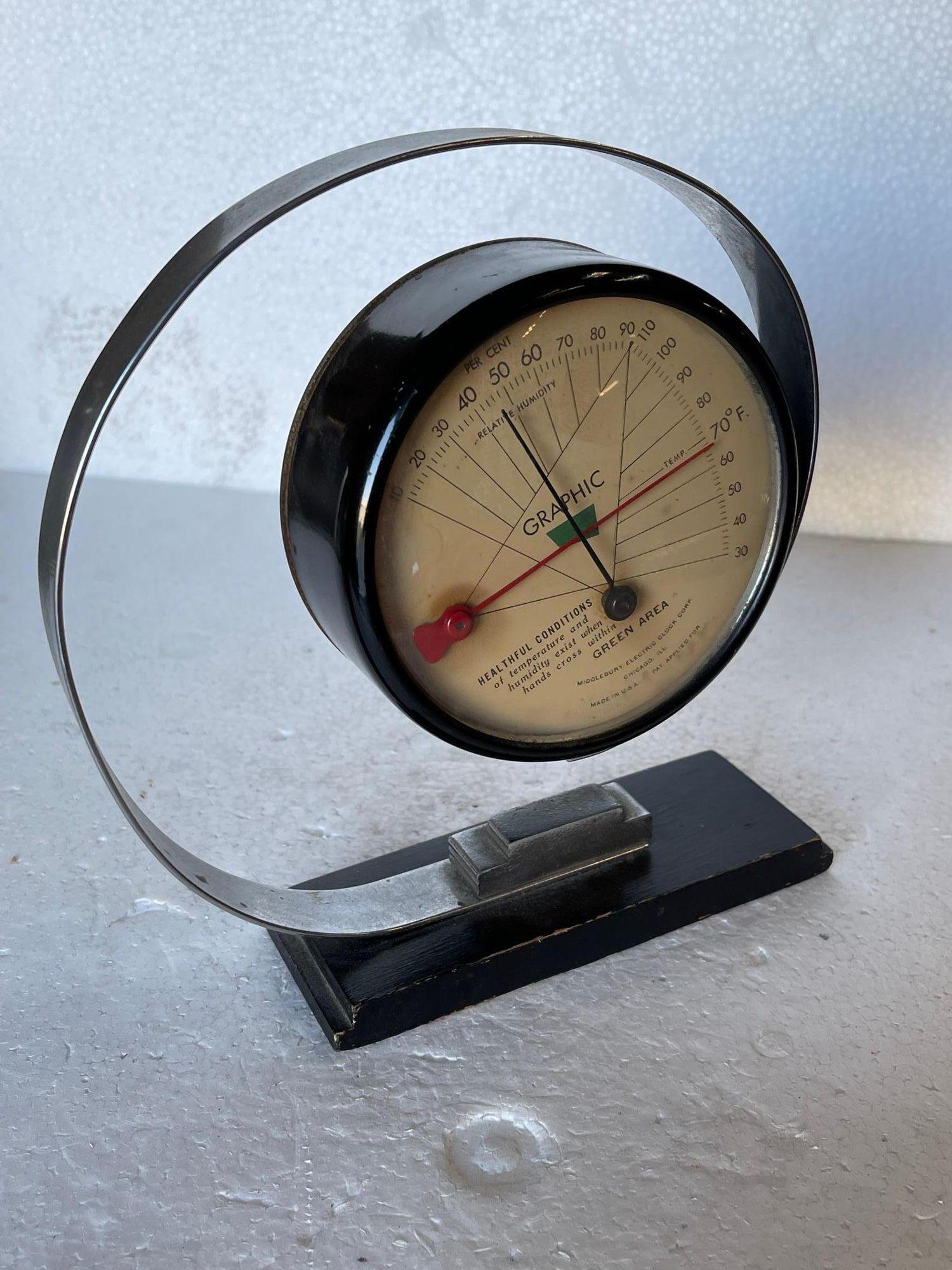 American Streamline Art Deco Temperature and Humidity Monitor by Middlebury