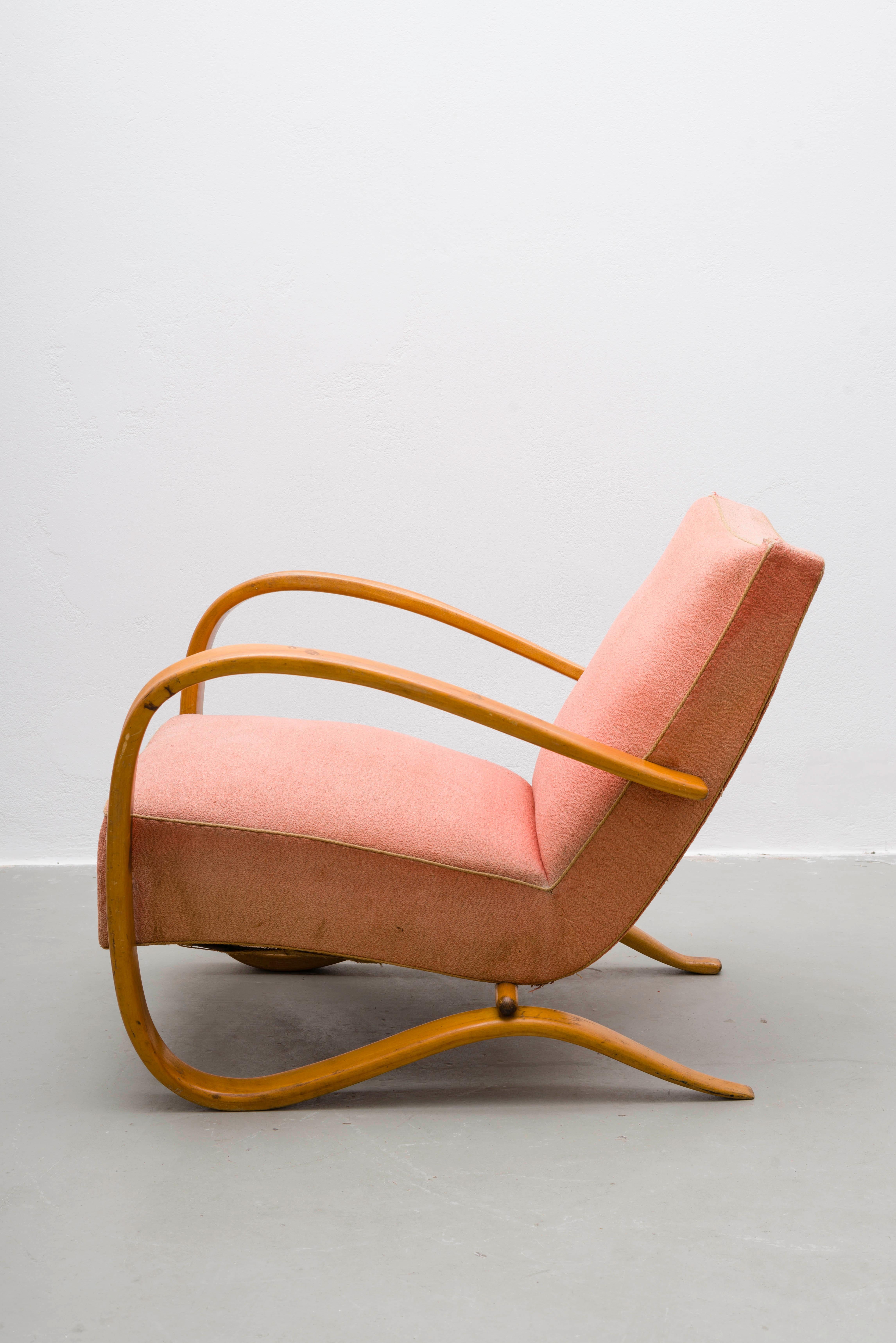 Streamline Boucle Chair H-269 by Jindrich Halabala for Spojene UP Zavody, 1930s 6