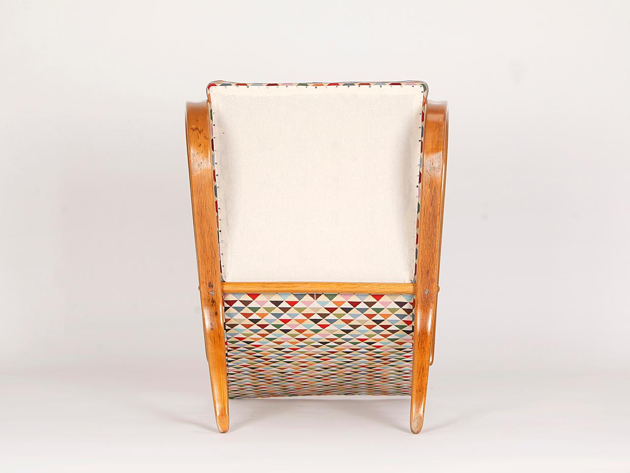Fabric Streamline Chair H-269 by Jindrich Halabala for Spojene UP Zavody, 1930s