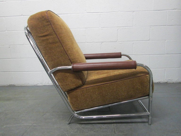Streamline Chrome Lounge Chair after Gilbert Rohde at 1stDibs