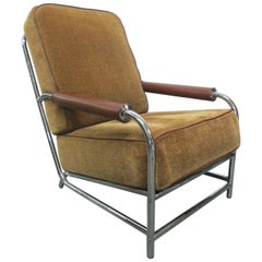 Streamline Chrome Lounge Chair after Gilbert Rohde