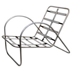 Streamline Design Aluminum Patio Poolside Lounge Chair  Richard Neutra  1930/40s