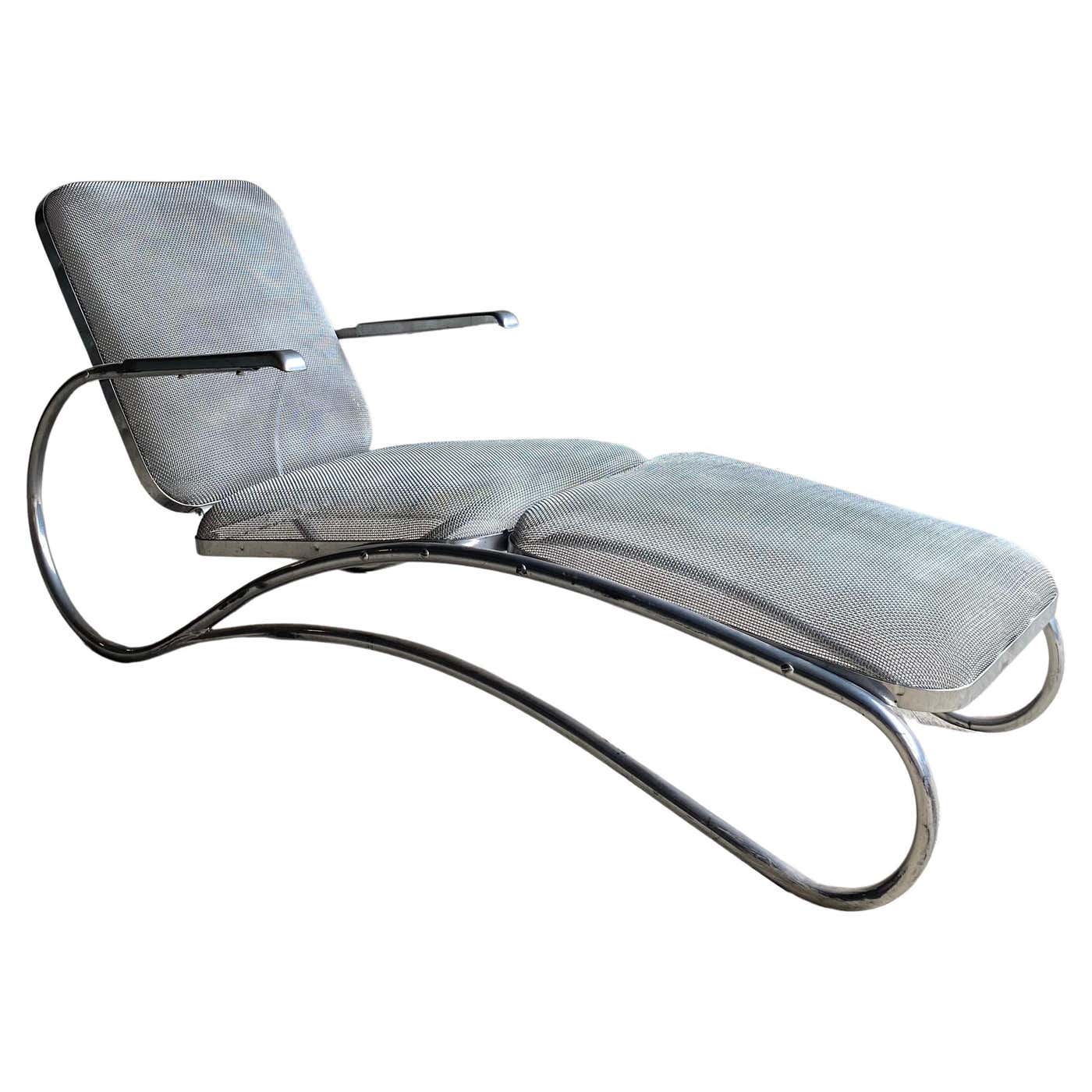 Streamline Era Tubular Frame Chaise Lounge, American, 1940s For Sale at ...