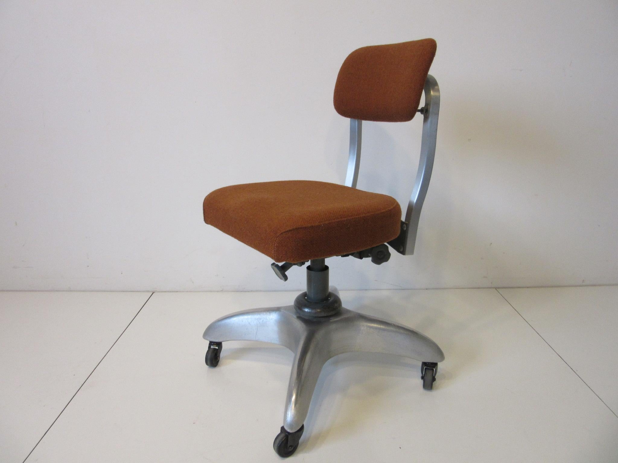 Aluminum Streamline / Industrial Desk Chair by General Fireproofing Co. For Sale