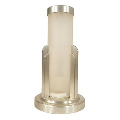 Streamline Machined Aluminum Cylinder Café Table Lamp Pair by Saturn Lighting