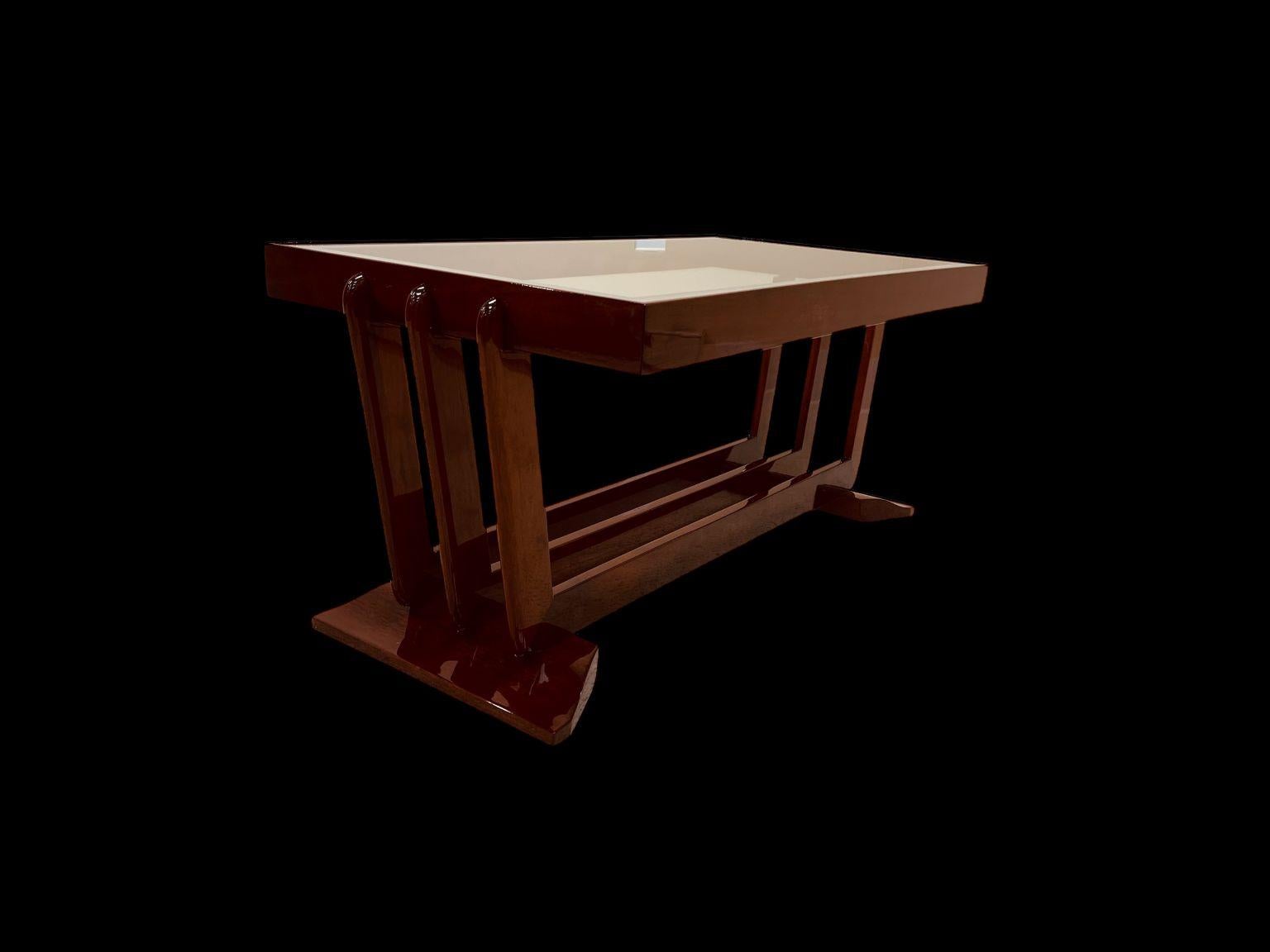 Verre Table basse Art déco Streamline Moderne américaine vers 1930 en vente