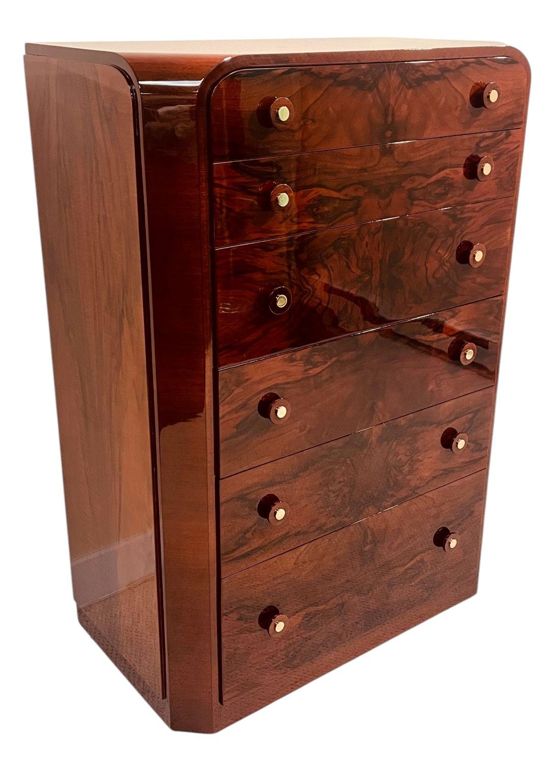 Cassettone Streamline Moderne Art Deco in palissandro e noce  Americano anni '30 in vendita 5