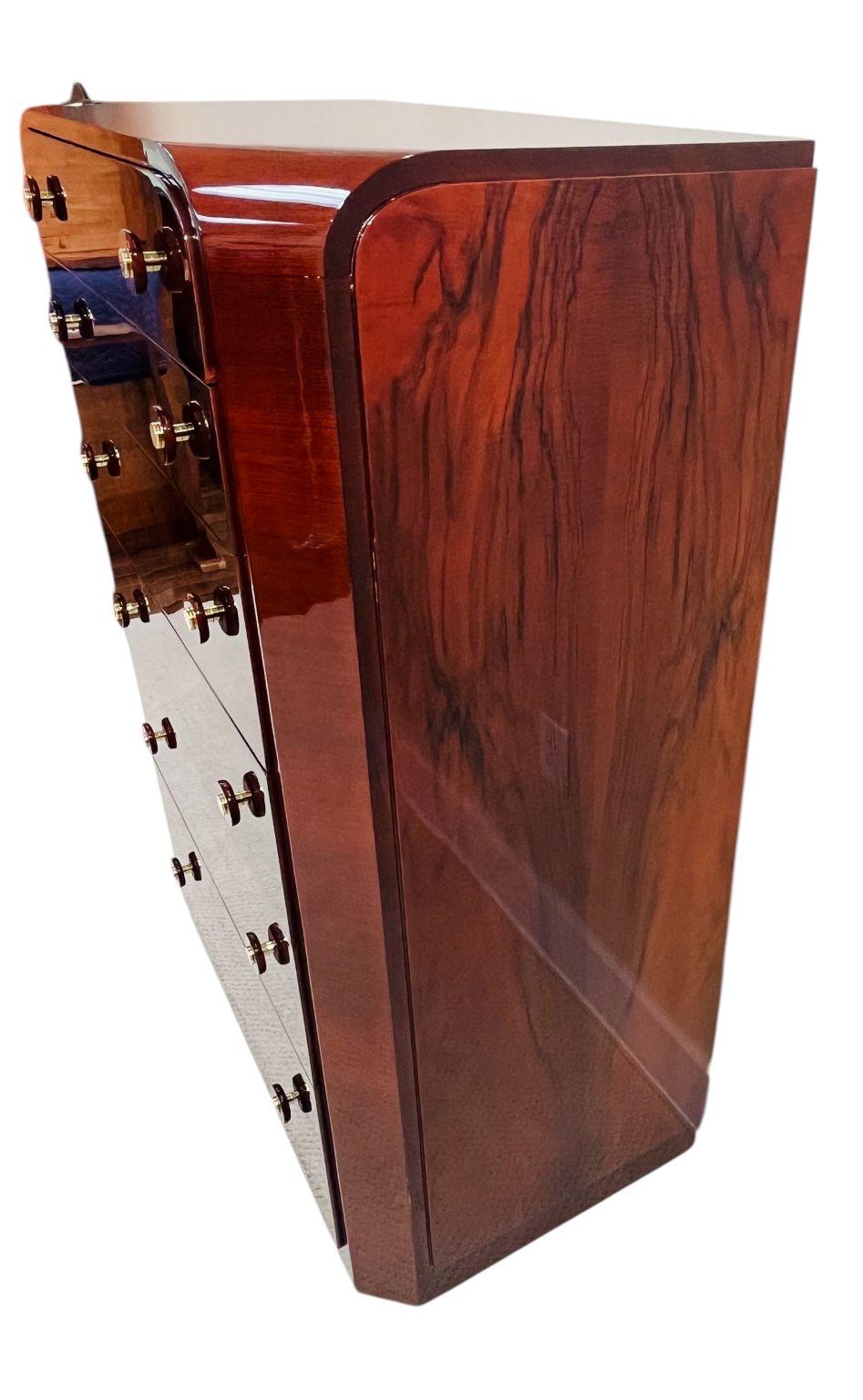 Cassettone Streamline Moderne Art Deco in palissandro e noce  Americano anni '30 in vendita 7