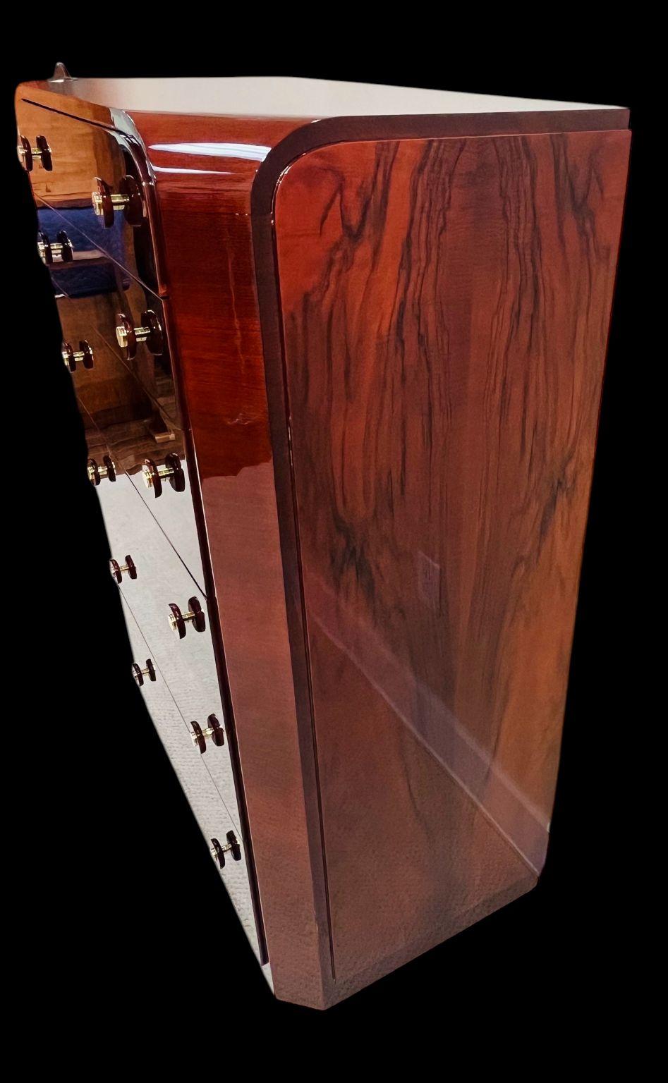 Cassettone Streamline Moderne Art Deco in palissandro e noce  Americano anni '30 in vendita 8