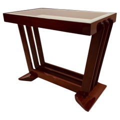 Streamline Moderne Art Deco Side/End Table In Solid Walnut, American C. 1930