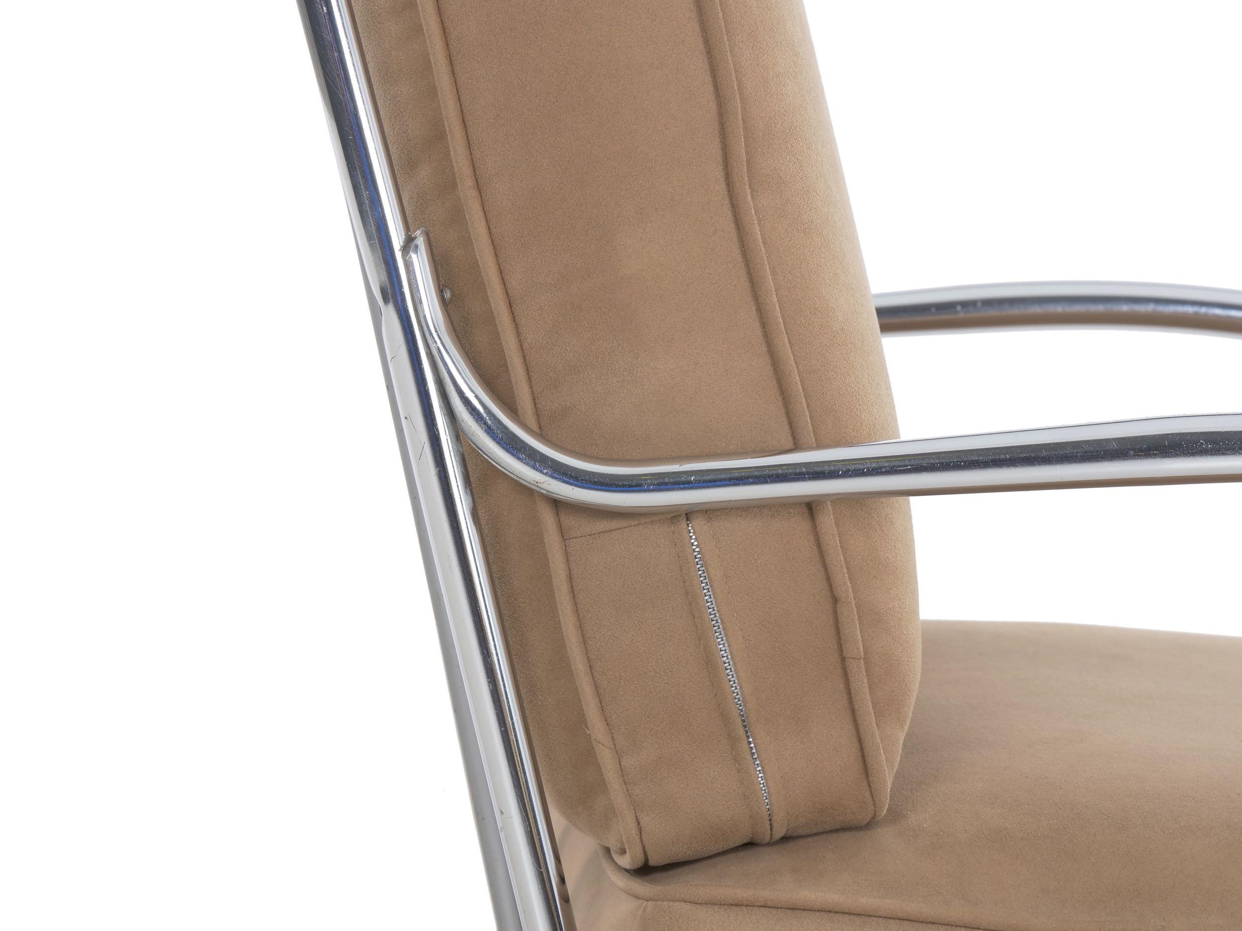20th Century Streamline Moderne KEM Weber for Lloyd Chrome Tubular Lounge Chair, circa 1940s