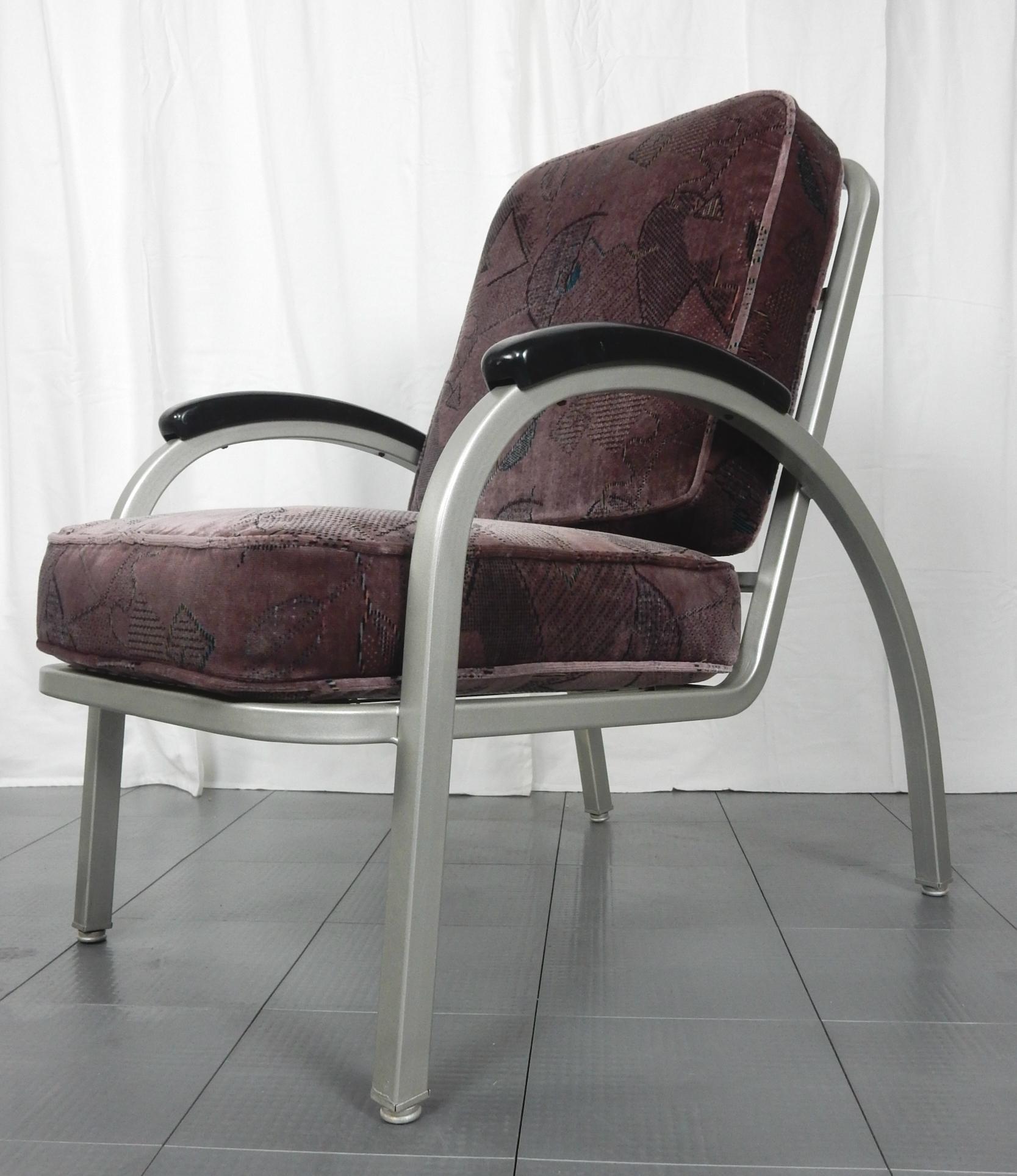 Aluminum Art Deco Bauhaus Lounge Chairs Designed by Norman Bel Geddes