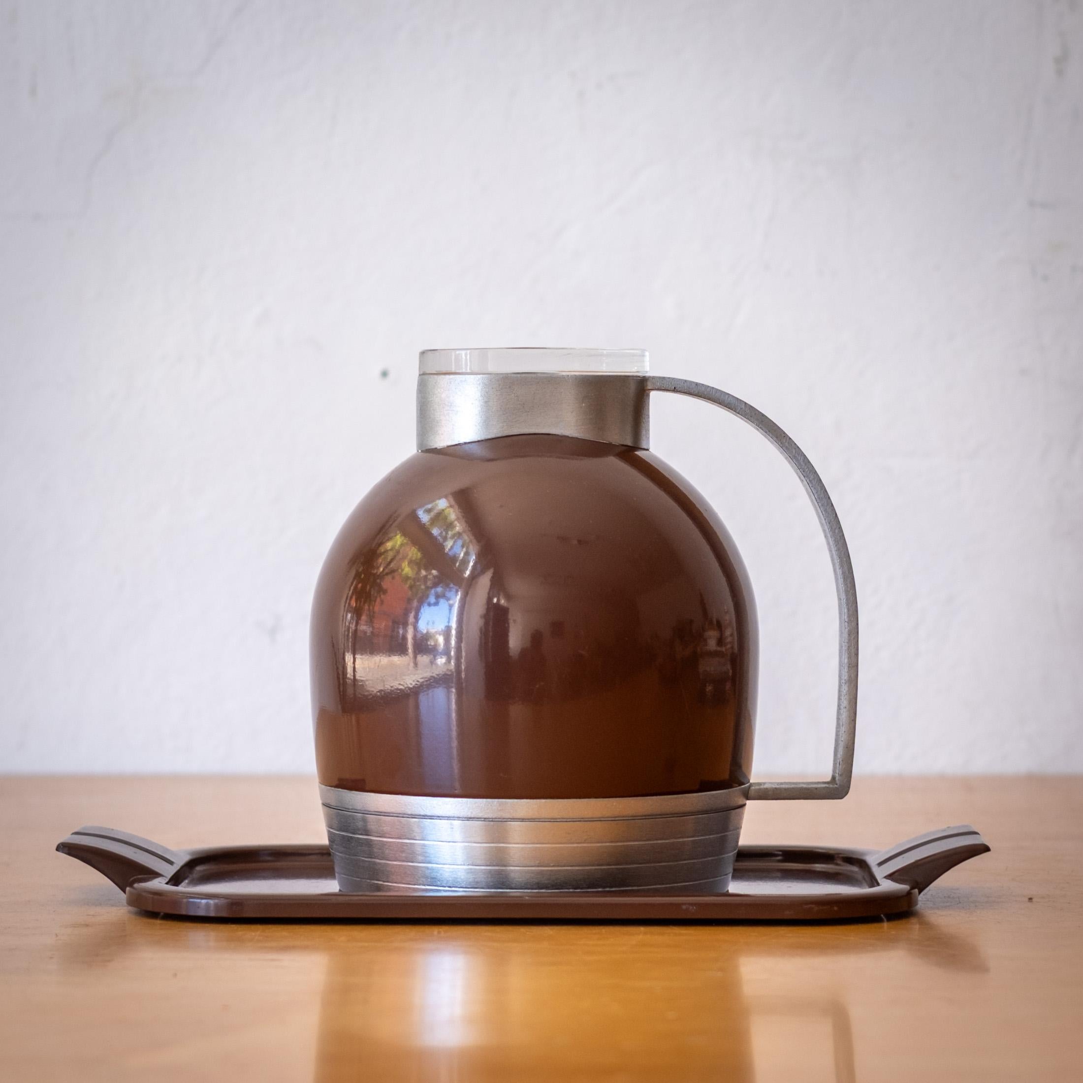 Metal Streamline Moderne Machined Aluminum Thermos No 539 by Henry Dreyfuss For Sale