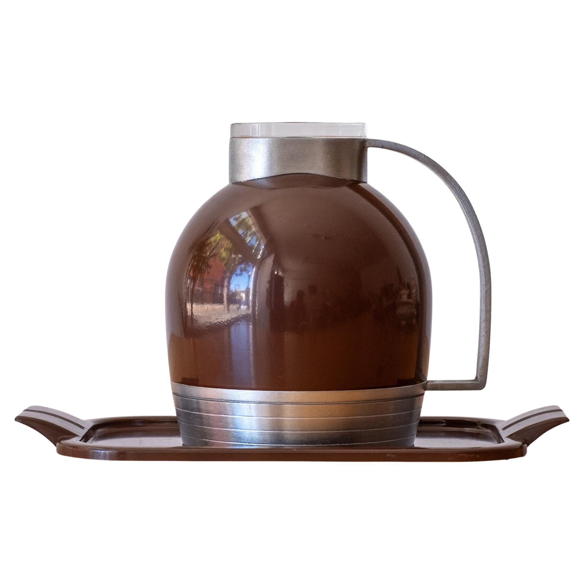 Streamline Moderne Machined Aluminum Thermos No 539 by Henry Dreyfuss For Sale