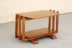 Streamline Moderne Oak Side Table in the Style of Gilbert Rohde