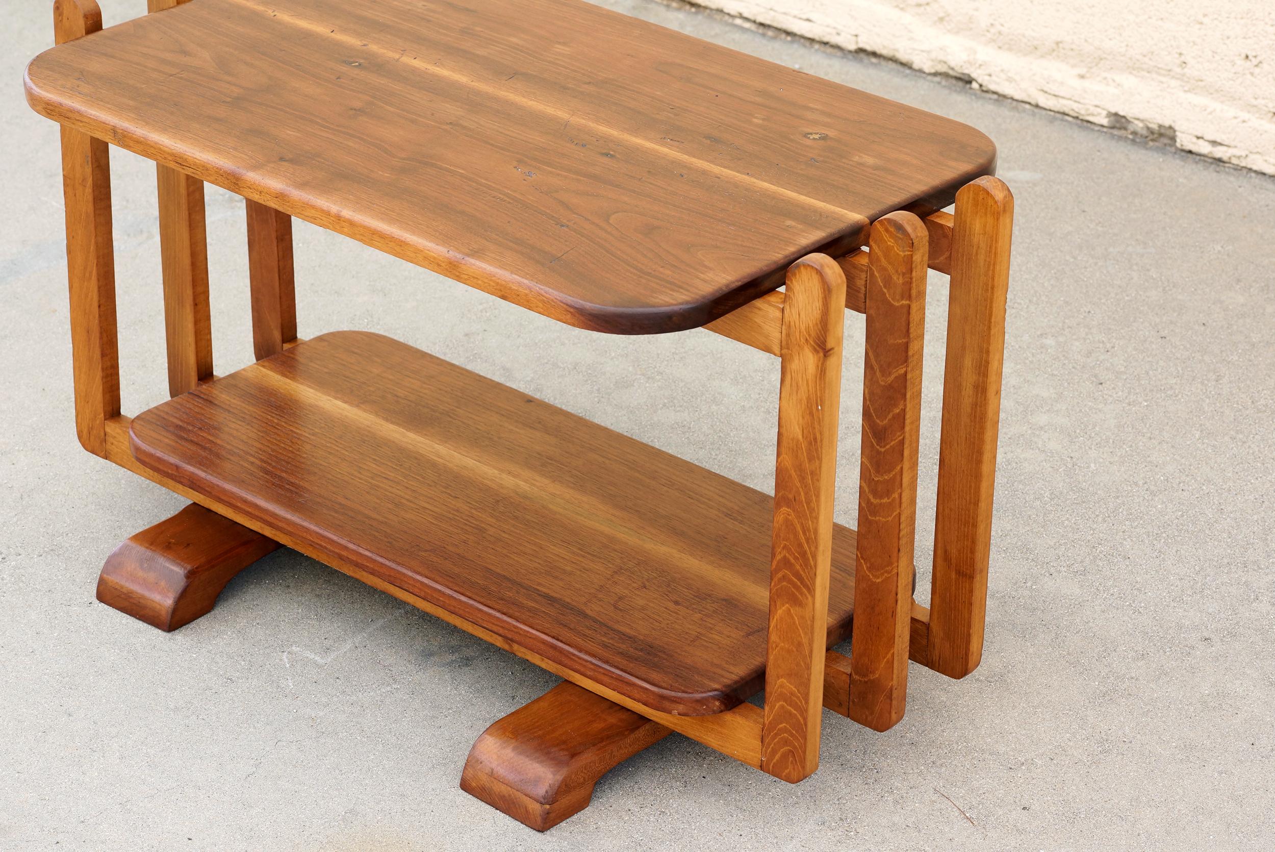 North American Streamline Moderne Oak Side Table in the Style of Gilbert Rohde