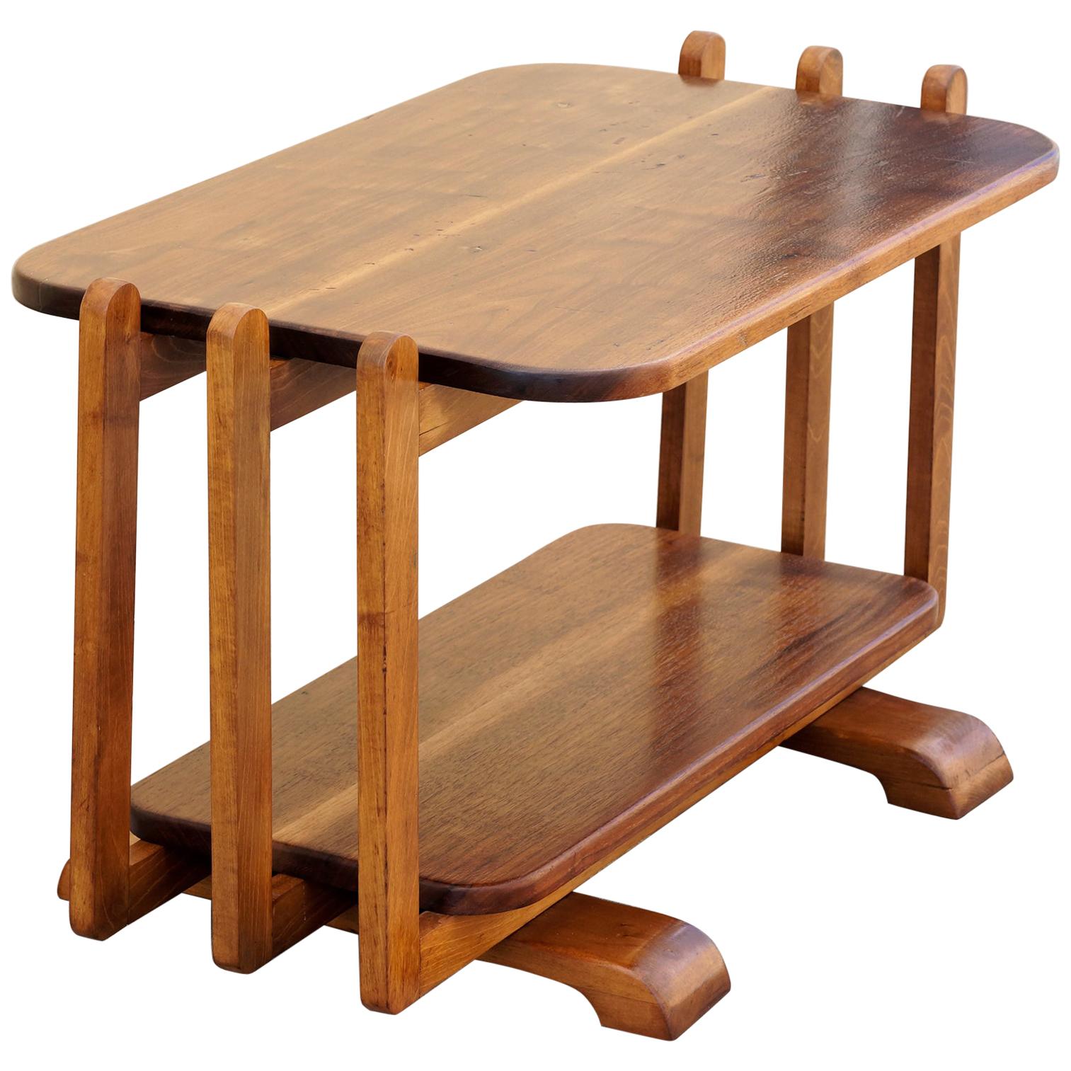 Streamline Moderne Oak Side Table in the Style of Gilbert Rohde
