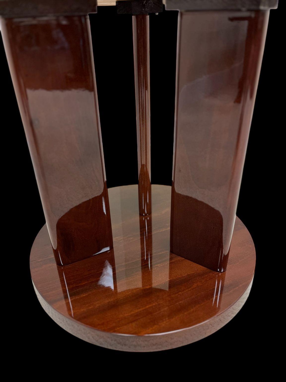 Streamline Modernist Art Deco Circular Three Tier Side Table American C. 1930-40 For Sale 3