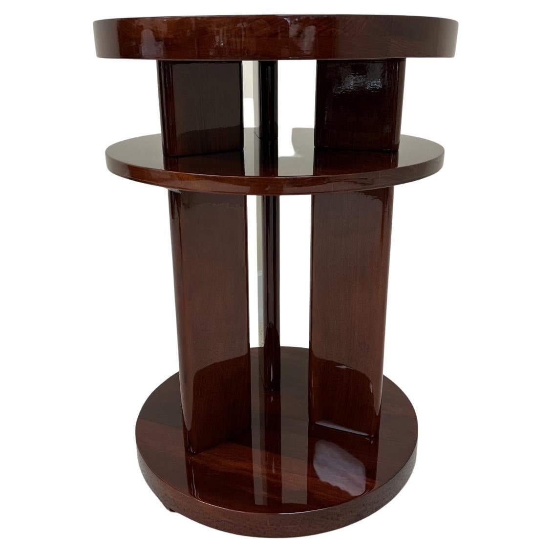 Streamline Modernist Art Deco Circular Three Tier Side Table American circa 1930